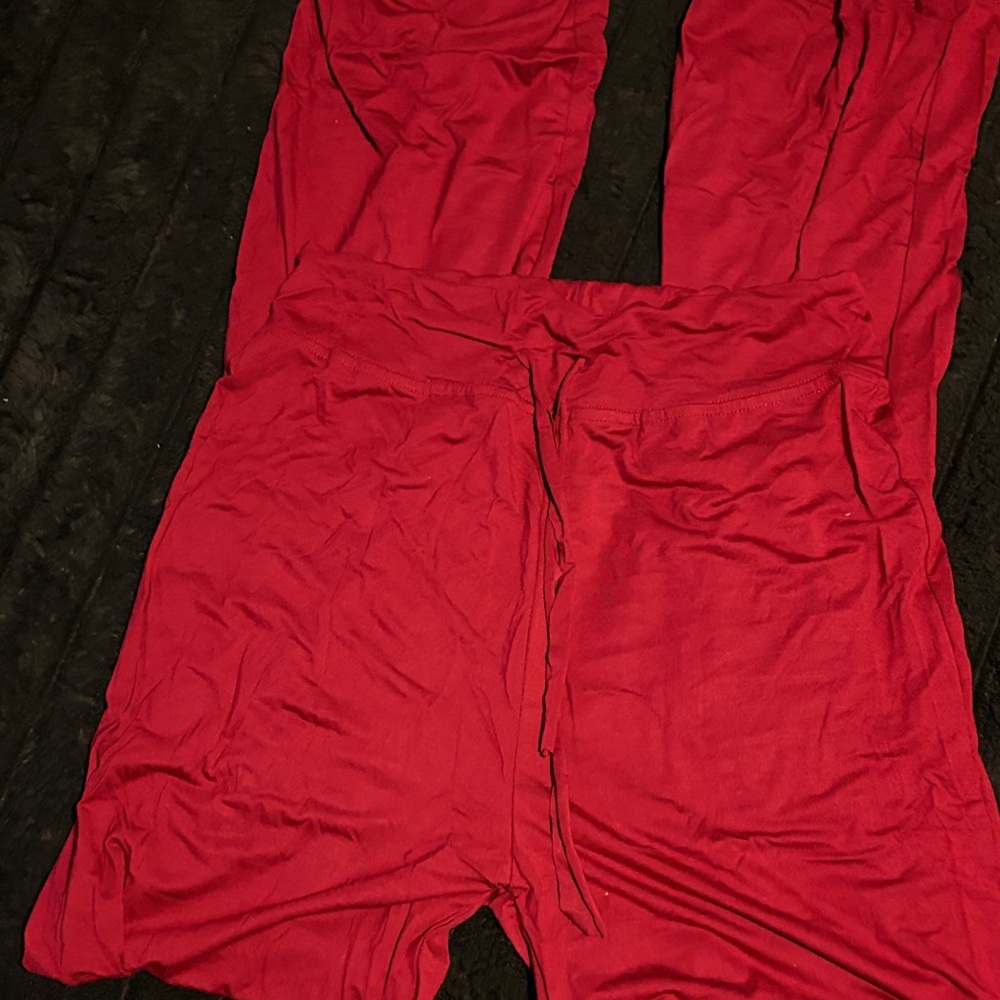 Women's Red Drawstring Pants